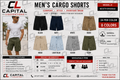 Men's Cotton Cargo Shorts With Belt Available in 8 Colors