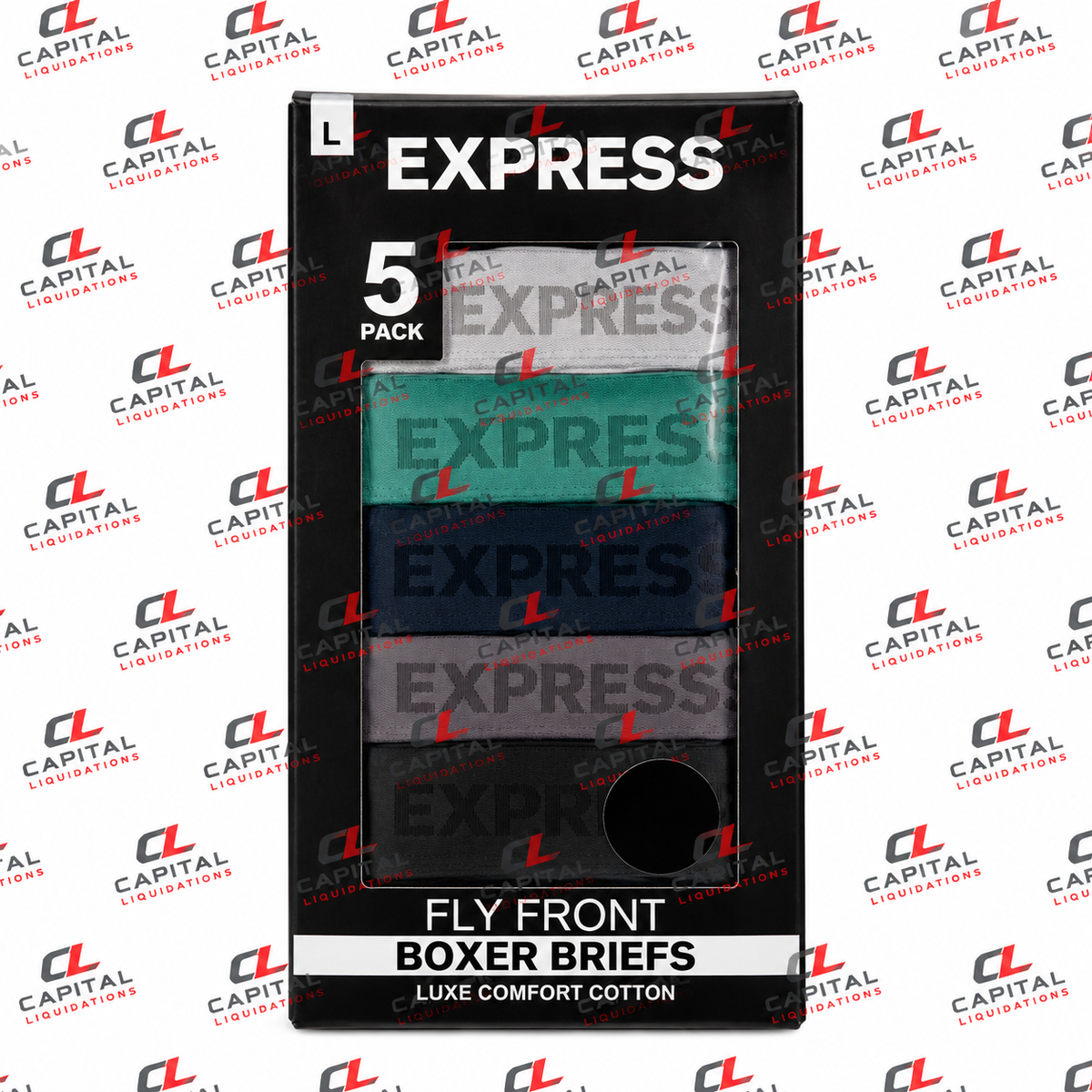 Express Men's 5-Pack Boxer Brief Fly Front