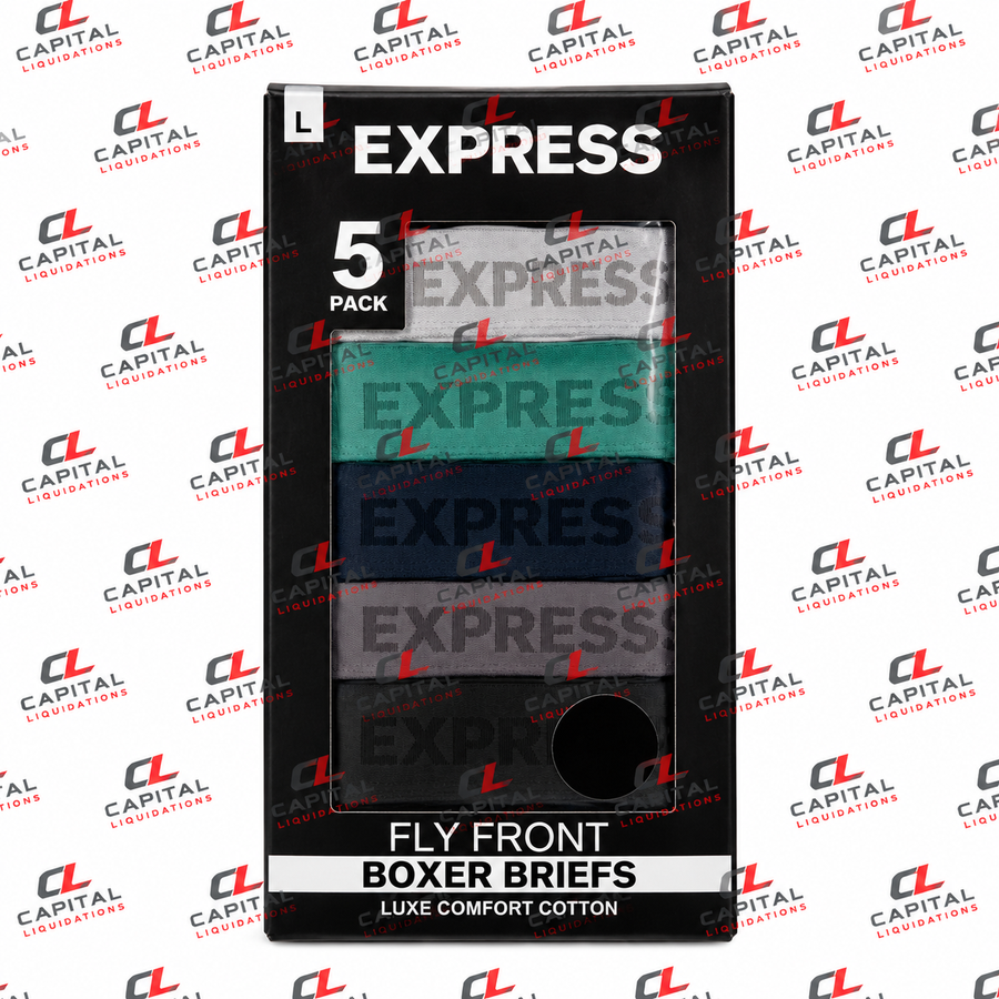 Express Men's 5-Pack Boxer Brief Fly Front