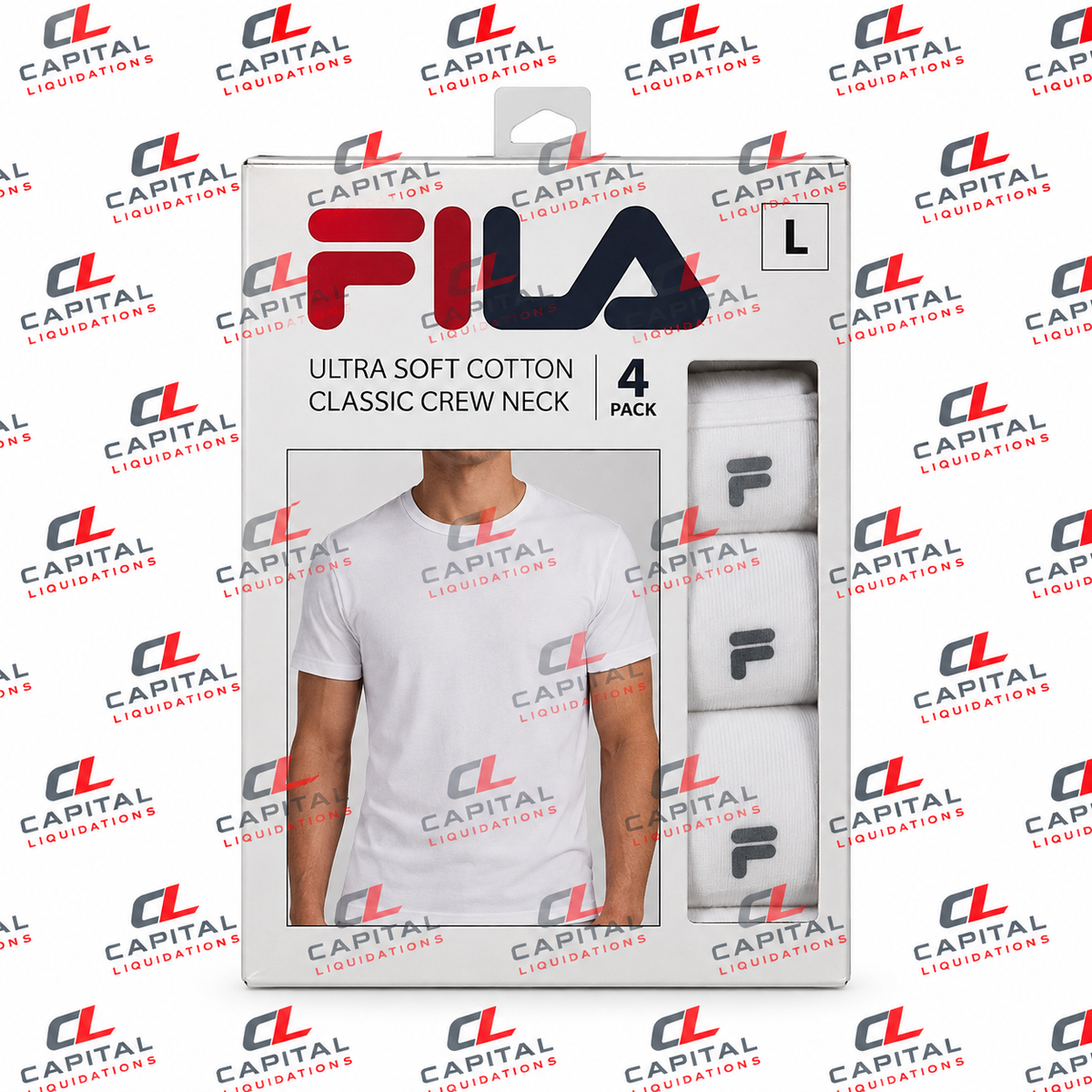 Fila Men's 4 Pack White T-Shirt