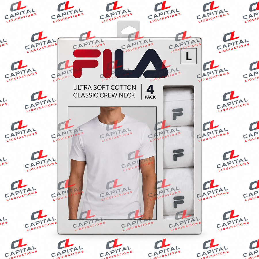 Fila Men's 4 Pack White T-Shirt