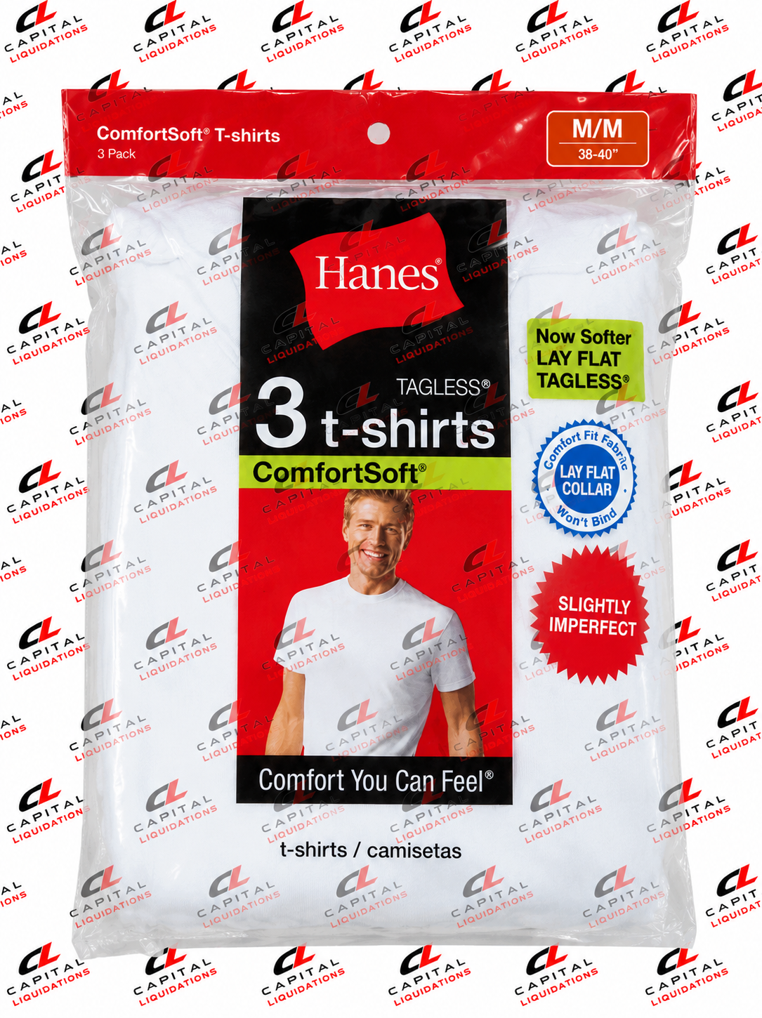 Hanes Men's 3 Pack White Crew T-shirt IR