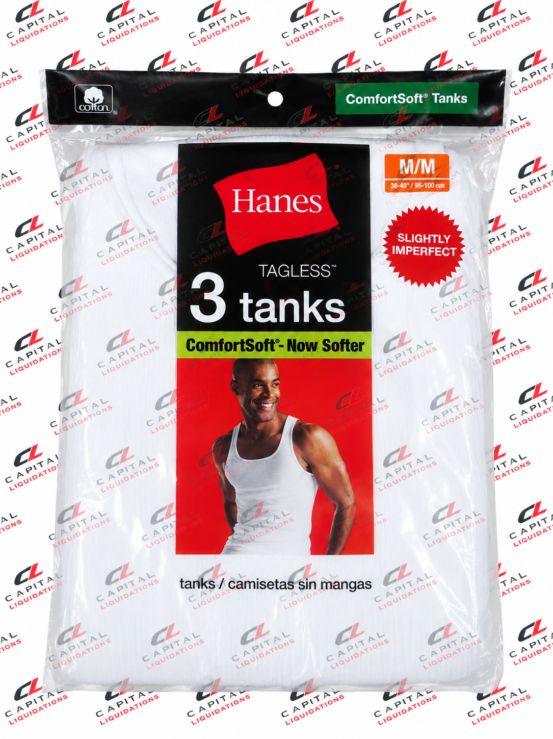 Hanes Men's 3 Pack White A-shirt IR