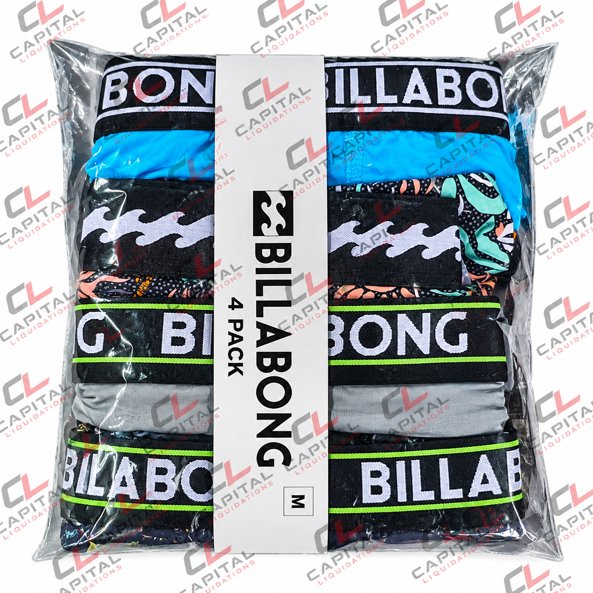 Billabong Men's 4 Pack Boxer Brief Assorted Colors