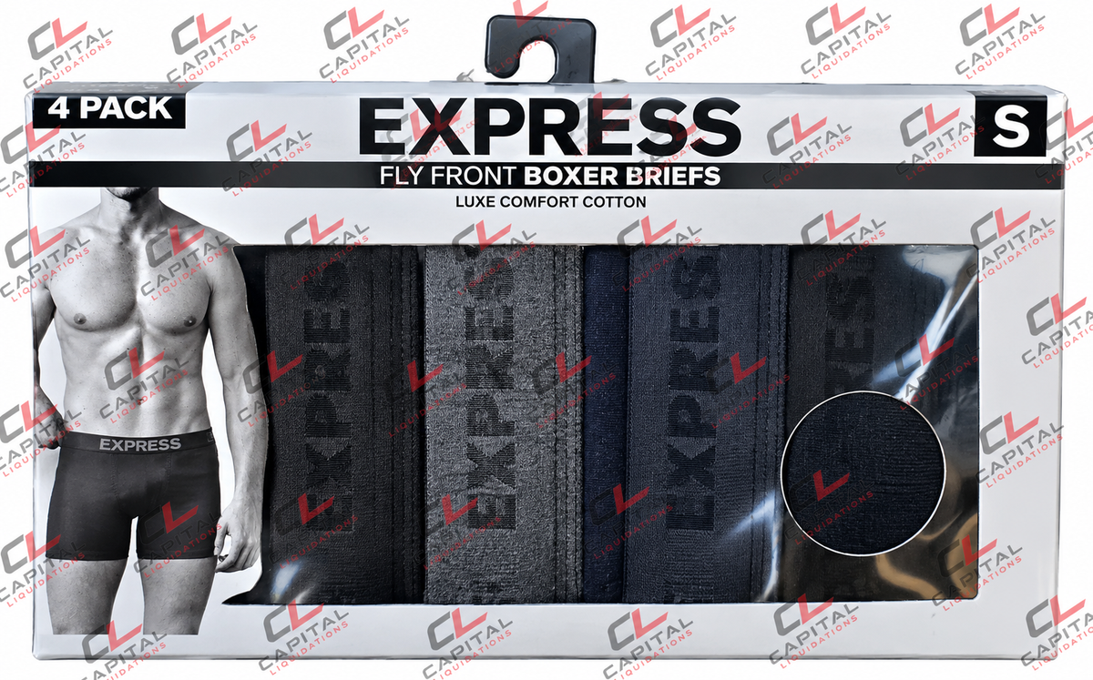 Express Men's 4 Pack Boxer Brief Black