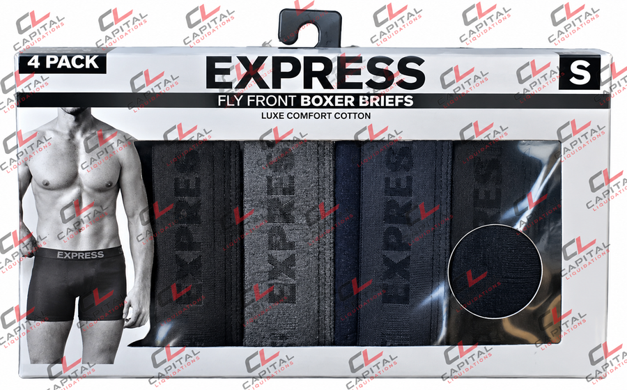 Express Men's 4 Pack Boxer Brief Black