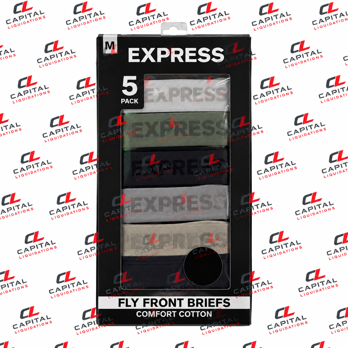 Express Men's 5PK Brief With fly Front Assorted Colors