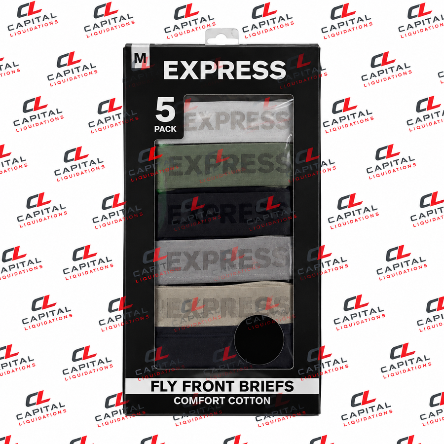 Express Men's 5PK Brief With fly Front Assorted Colors
