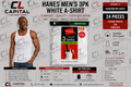 Hanes Men's 3 Pack White A-shirt IR
